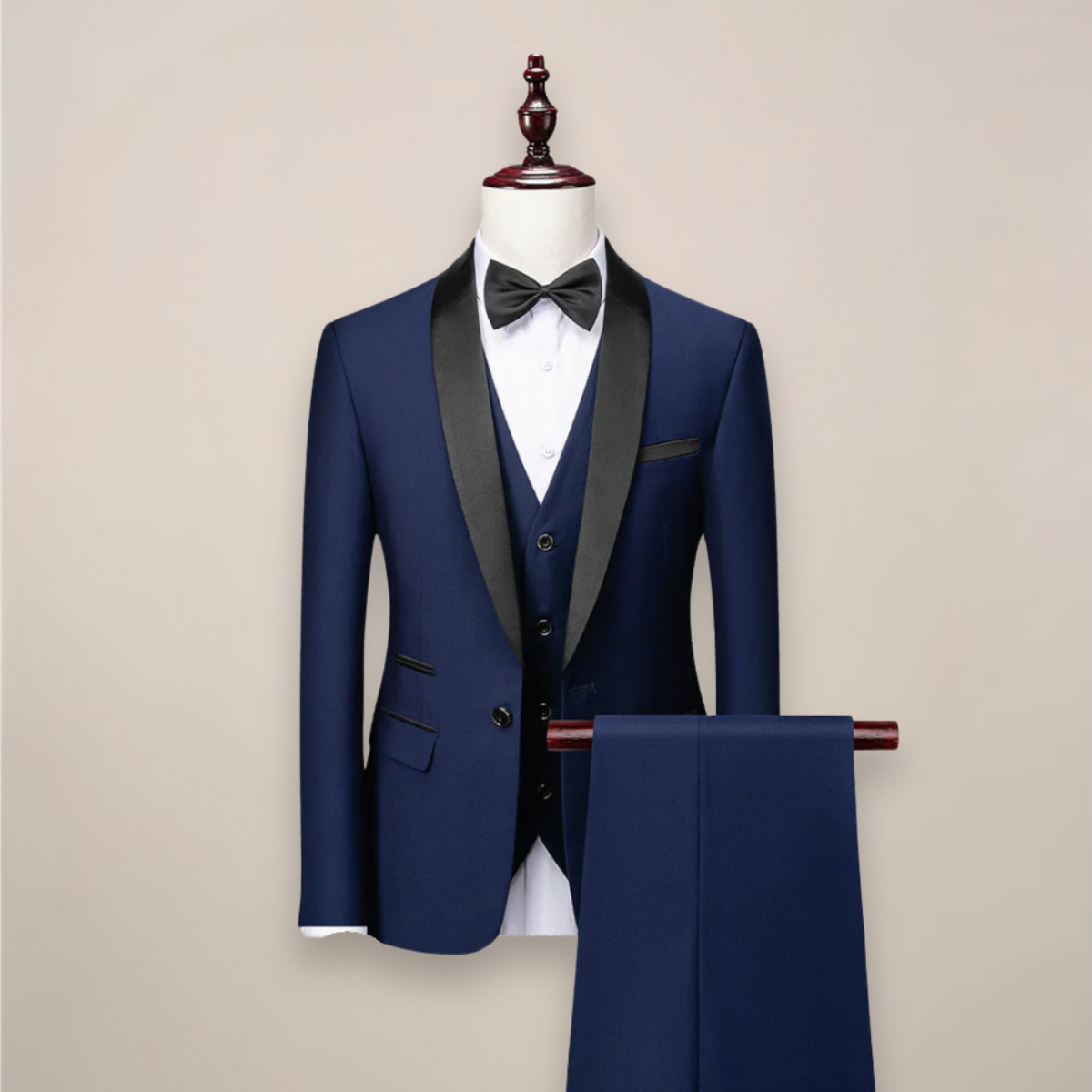 Shawl Lapel Three Piece Tuxedo Suit with Vest and Pants for Men | Wedding