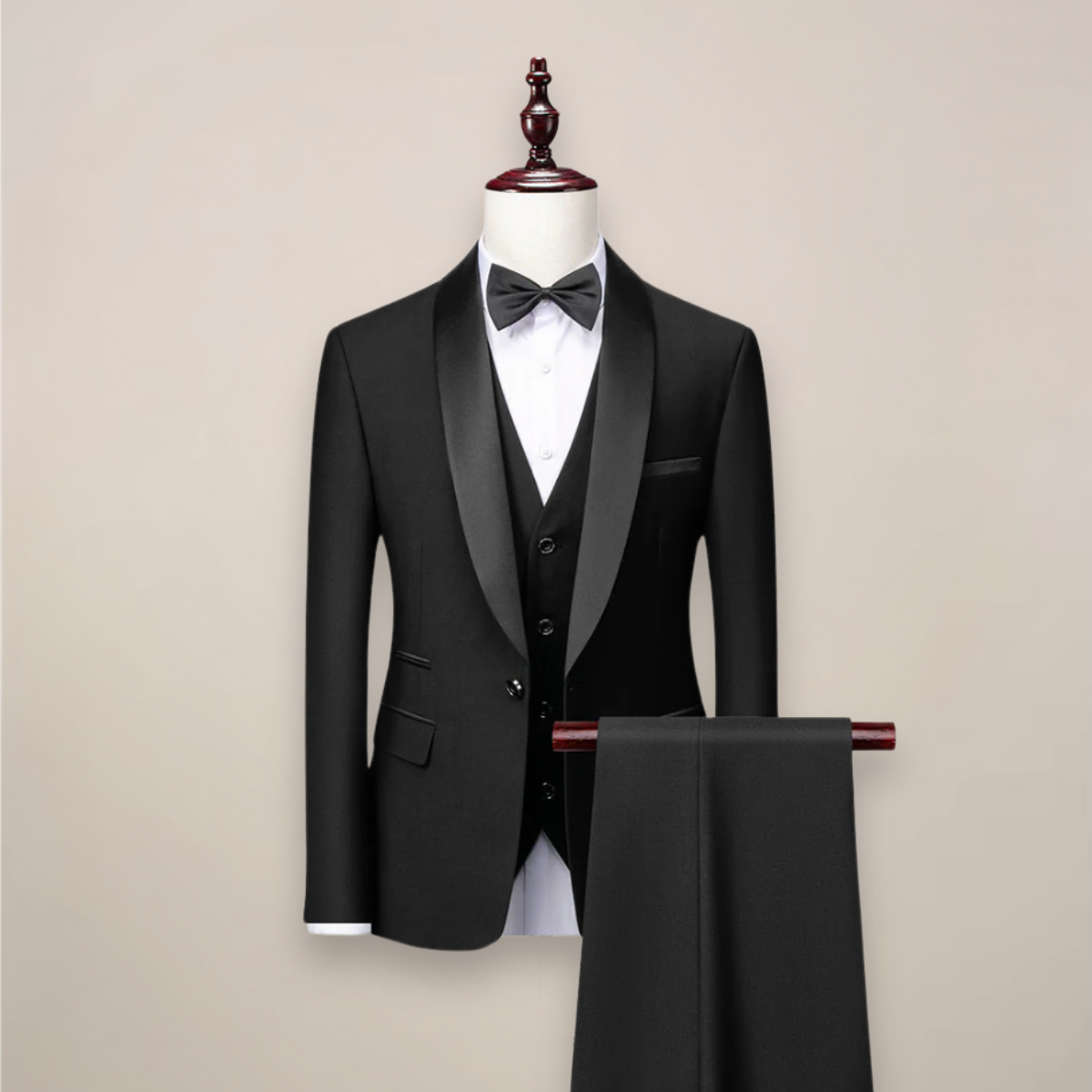 Shawl Lapel Three Piece Tuxedo Suit with Vest and Pants for Men | Wedding