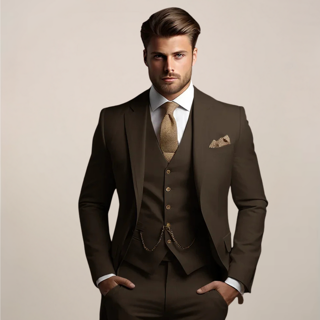 Breathable Three Piece Wedding Suit for Men | Spring Formal Jacket Vest Pants
