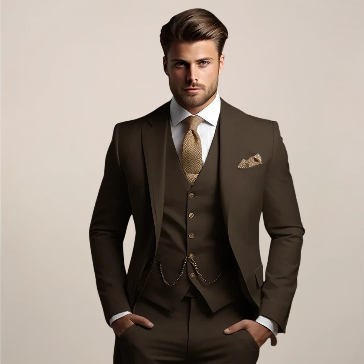 Breathable Three Piece Wedding Suit for Men | Spring Formal Jacket Vest Pants