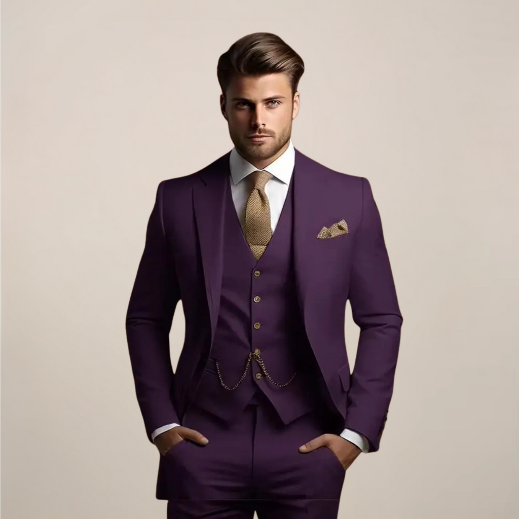Breathable Three Piece Wedding Suit for Men | Spring Formal Jacket Vest Pants