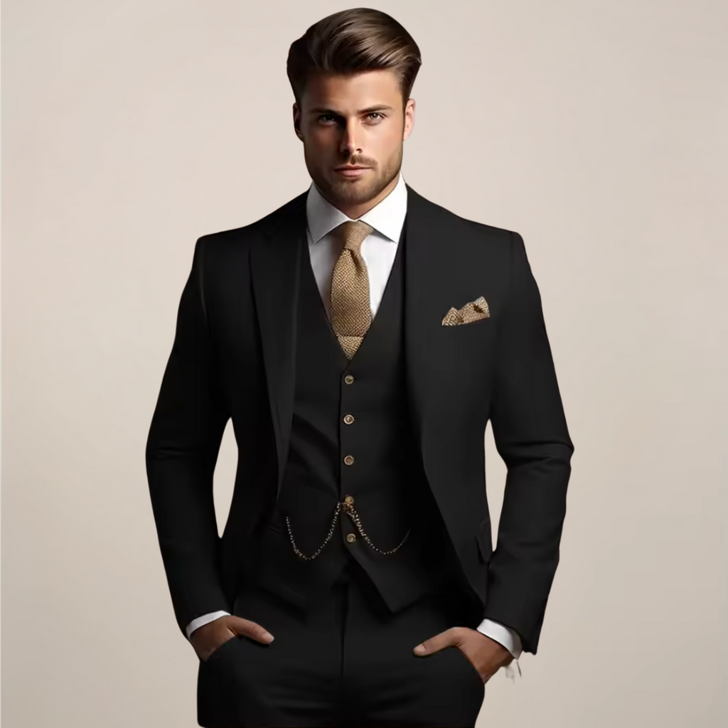 Breathable Three Piece Wedding Suit for Men | Spring Formal Jacket Vest Pants