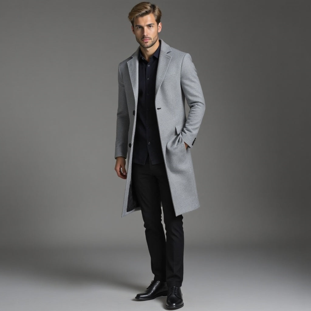 Slim Fit Winter Overcoat for Men | Business Wear