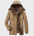 Men's Winter Jacket with Hood | Thick Warm Coat with Pockets