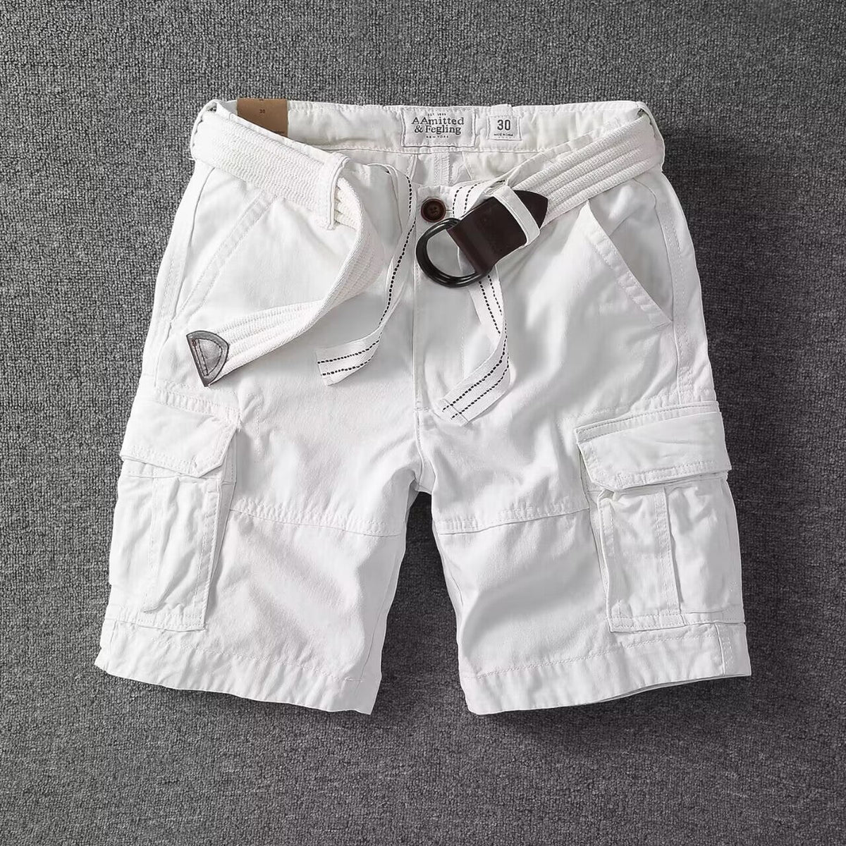 Washed Charcoal Relaxed Fit Utility Cargo Shorts for Men | Summer Streetwear
