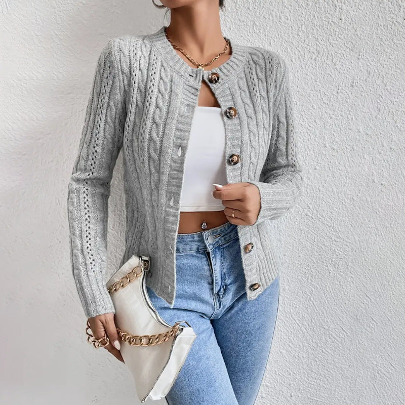 Women's Cardigan | Buttoned with Textured Surface