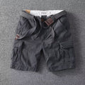 Washed Charcoal Relaxed Fit Utility Cargo Shorts for Men | Summer Streetwear