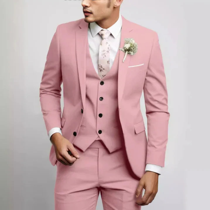 Slim Fit Three Piece Formal Suit for Men | Wedding Guest Outfit