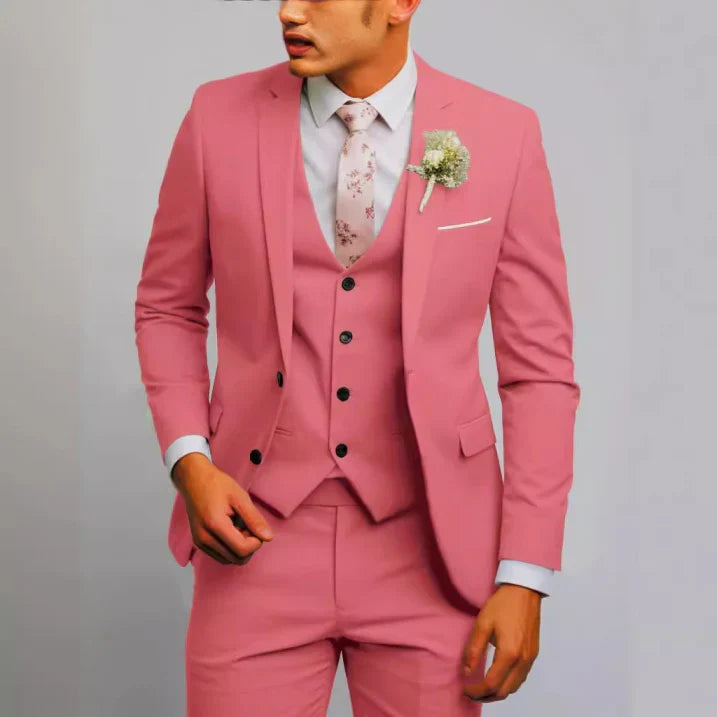 Slim Fit Three Piece Formal Suit for Men | Wedding Guest Outfit