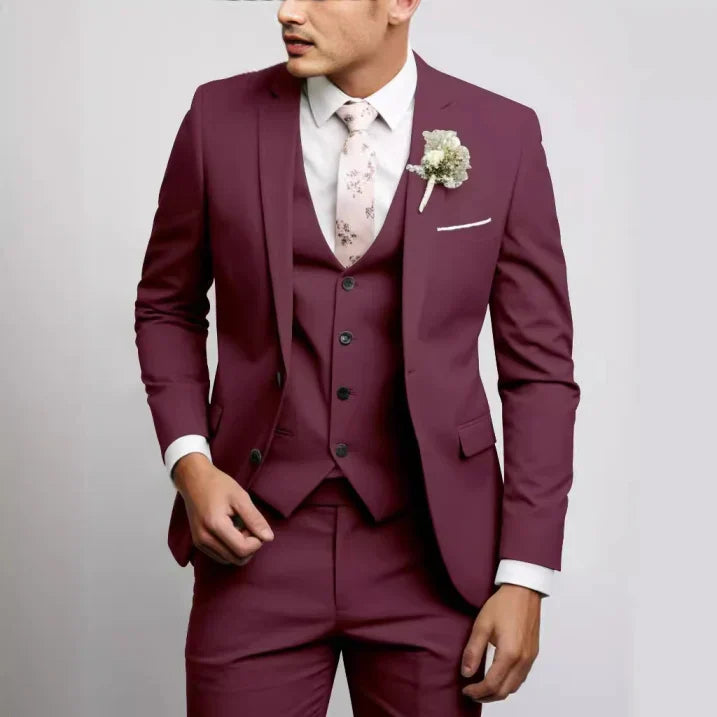 Slim Fit Three Piece Formal Suit for Men | Wedding Guest Outfit