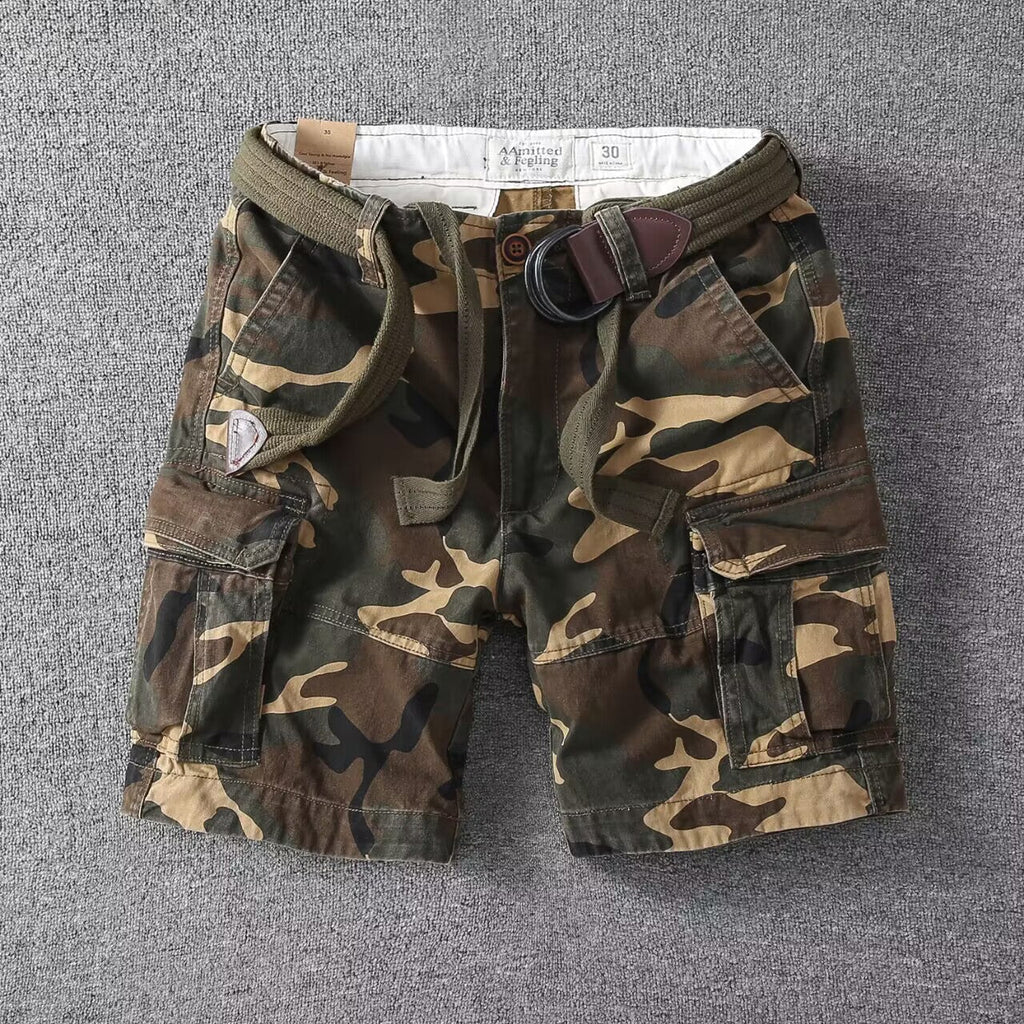 Washed Charcoal Relaxed Fit Utility Cargo Shorts for Men | Summer Streetwear