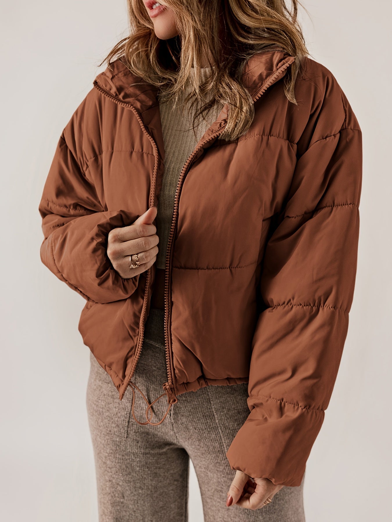 Women's Winter Jacket | Quilted with Zipper Closure
