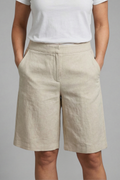High Waisted Tailored Relaxed Fit Summer Shorts with Side Pockets for Women
