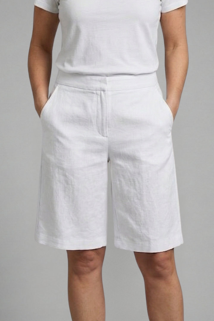 High Waisted Tailored Relaxed Fit Summer Shorts with Side Pockets for Women