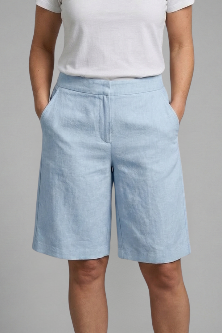 High Waisted Tailored Relaxed Fit Summer Shorts with Side Pockets for Women