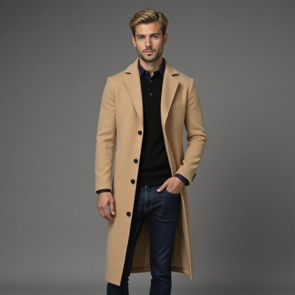 Slim Fit Winter Overcoat for Men | Business Wear