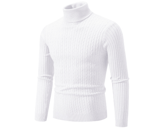 Ribbed Knit Turtleneck Long Sleeve Sweater for Men | Winter Wear