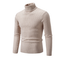 Ribbed Knit Turtleneck Long Sleeve Sweater for Men | Winter Wear