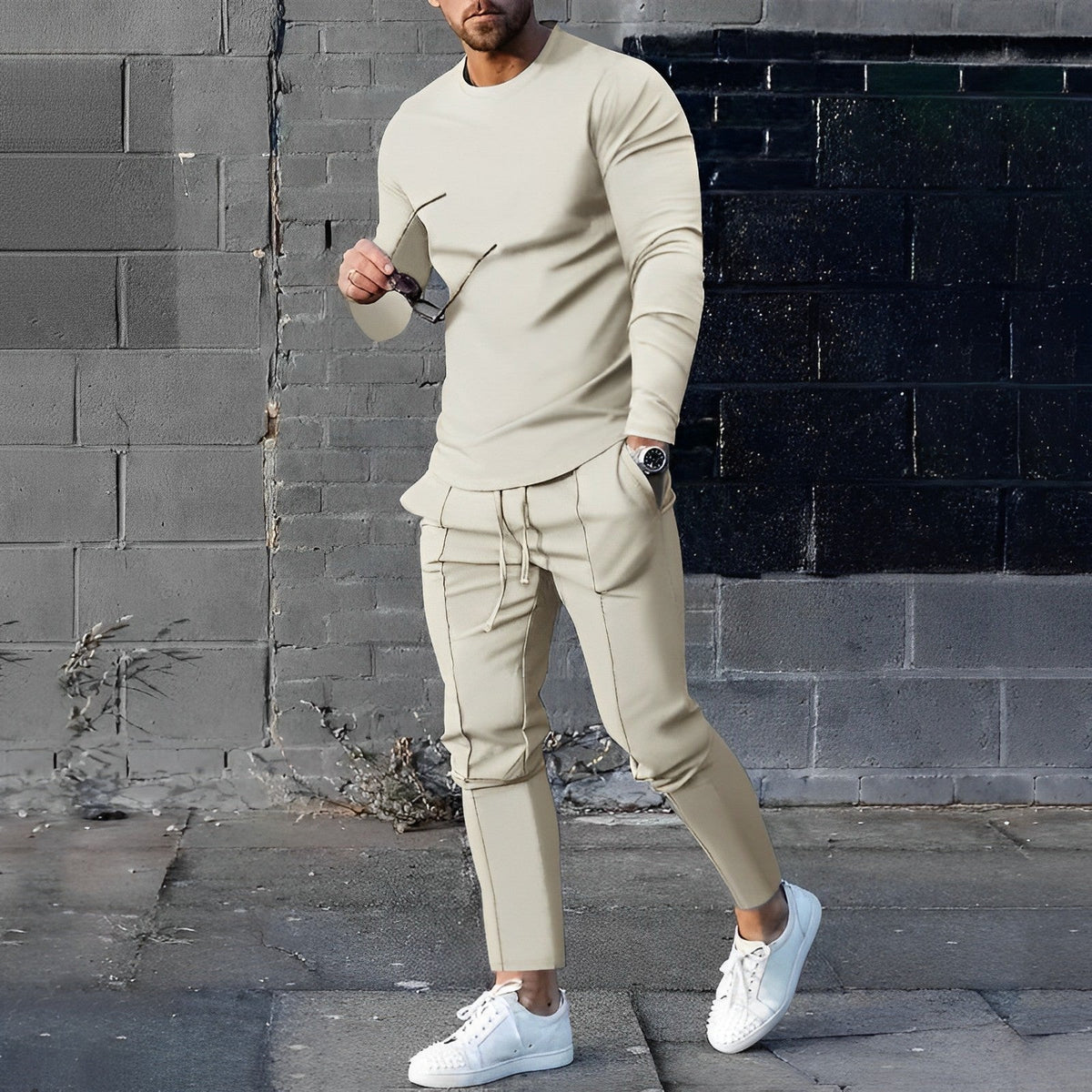 Lightweight Breathable Elastic Waist Two Piece Set for Men | Weekend Wear