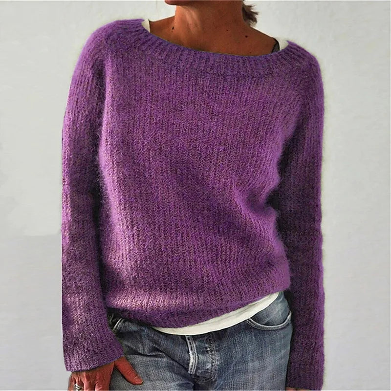 Women's Sweater | Round Neck Long Sleeve Textured