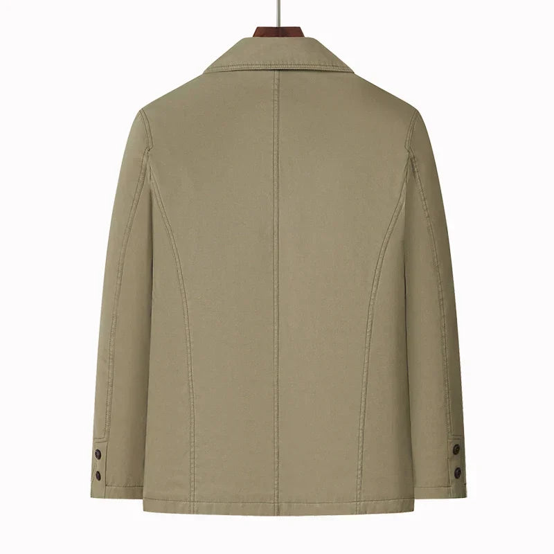 Men's Jacket | Loose Fit with Button Closure for Autumn and Spring