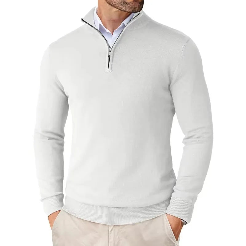 Men's Sweater | With Half-Zip Long Sleeve Casual Wear Regular Fit