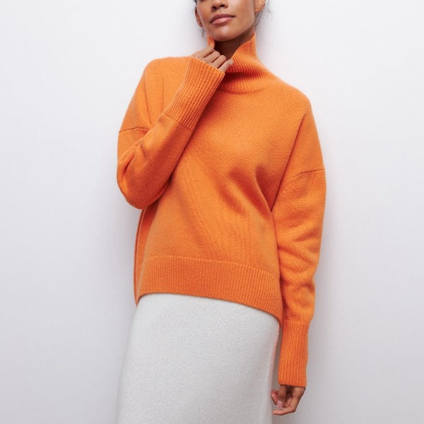Women's Oversized Sweater with Turtleneck – Autumn/Winter – Light Blue
