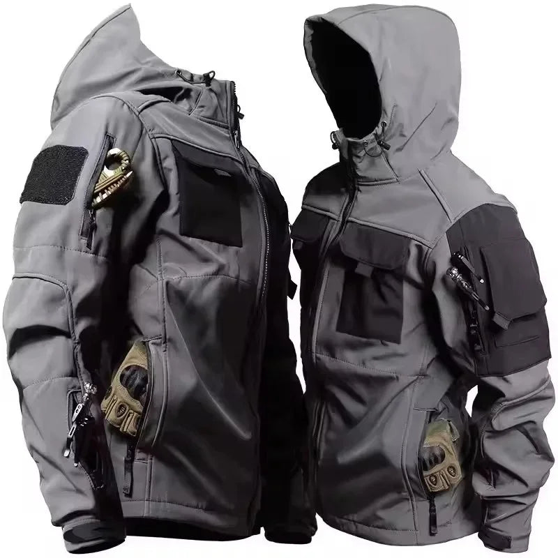 Men's Softshell Jacket | With Hood, Zipper, and Side Pockets