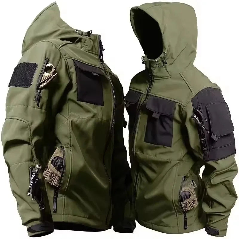 Men's Softshell Jacket | With Hood, Zipper, and Side Pockets
