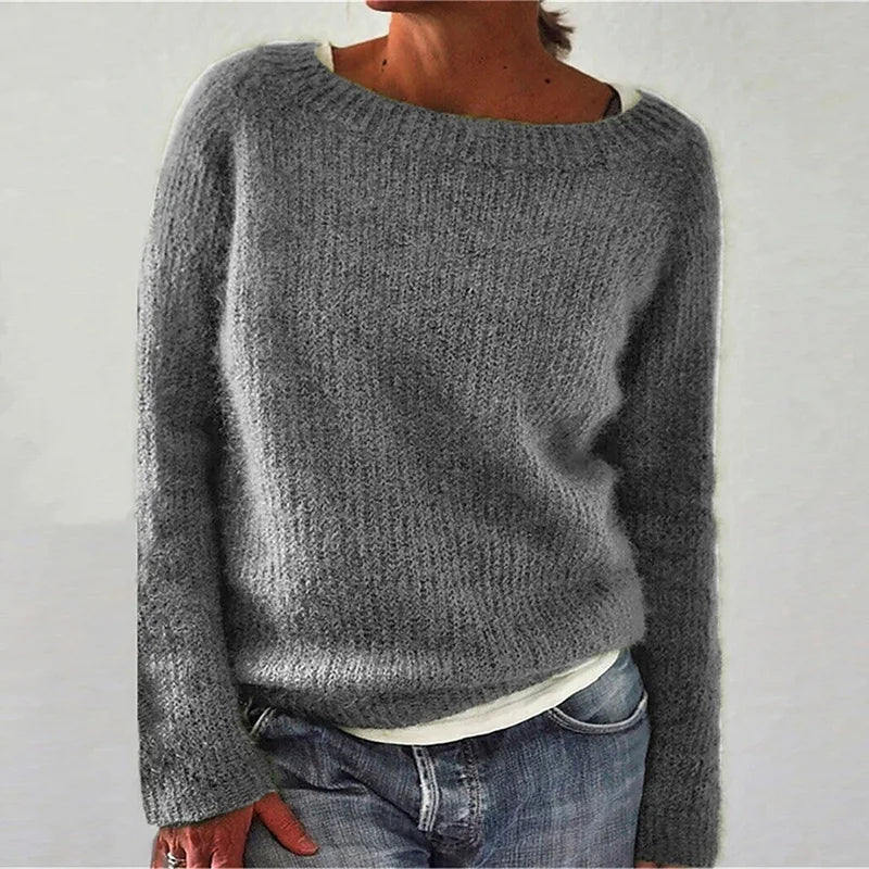 Women's Sweater | Round Neck Long Sleeve Textured