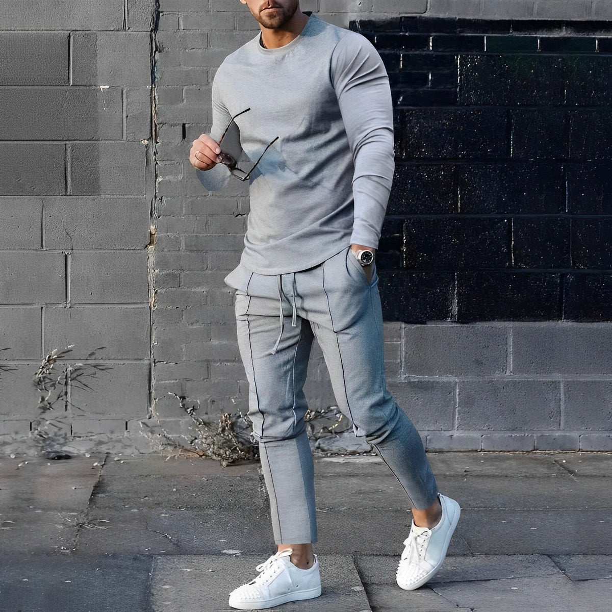 Lightweight Breathable Elastic Waist Two Piece Set for Men | Weekend Wear