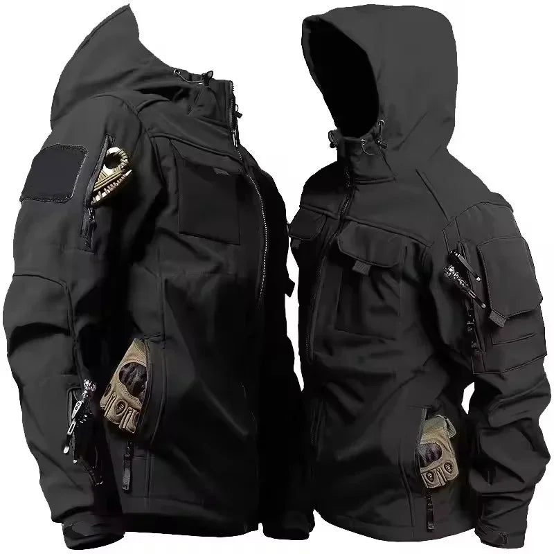 Men's Softshell Jacket | With Hood, Zipper, and Side Pockets