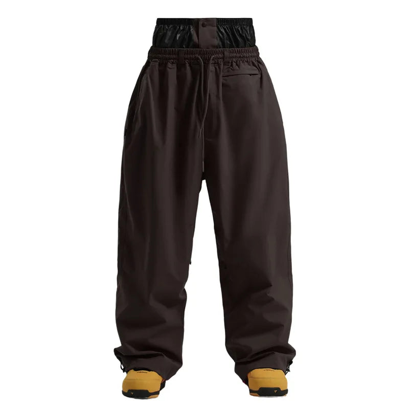 Wide Leg High Waisted Drawstring Outdoor Cargo Pants with Side Pockets for Men