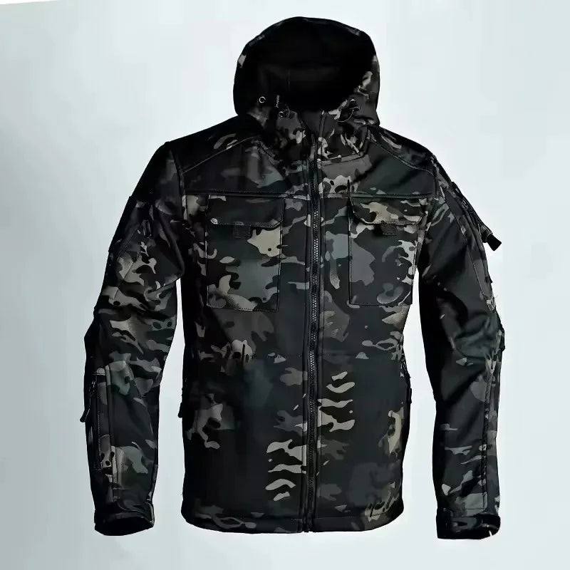Men's Softshell Jacket | With Hood, Zipper, and Side Pockets