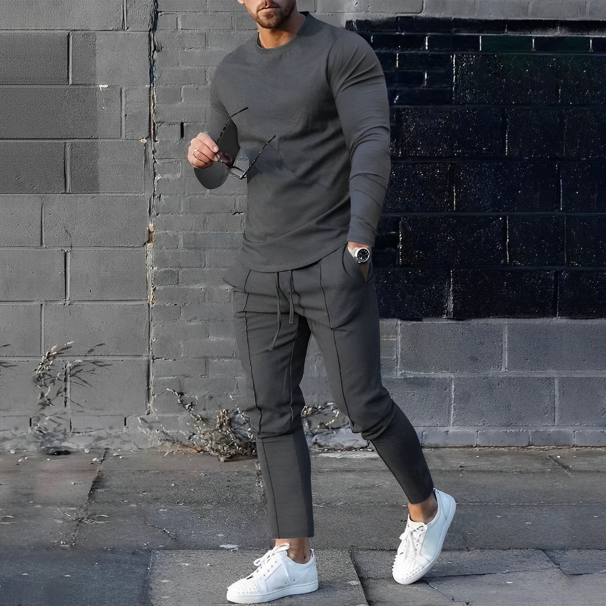 Lightweight Breathable Elastic Waist Two Piece Set for Men | Weekend Wear