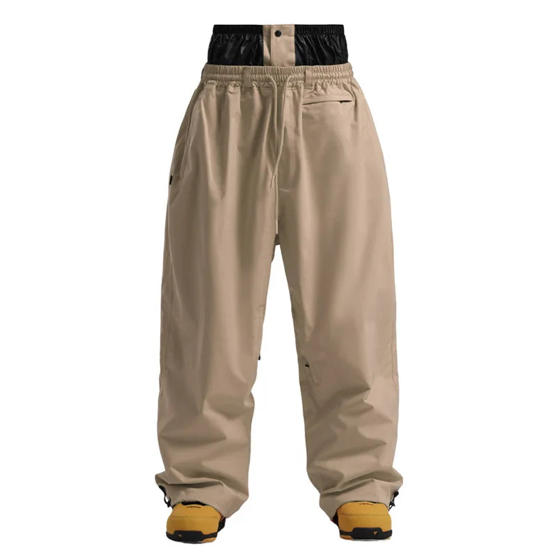 Wide Leg High Waisted Drawstring Outdoor Cargo Pants with Side Pockets for Men