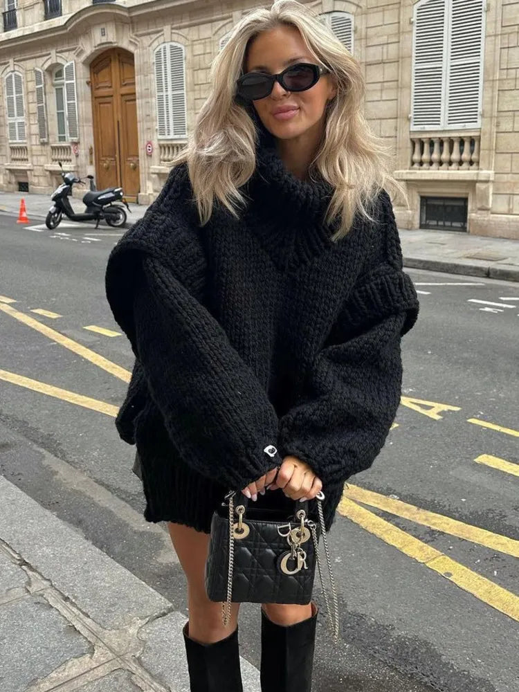 Women's Sweater | Loose Fit with Knitted Collar Structure Fashionable