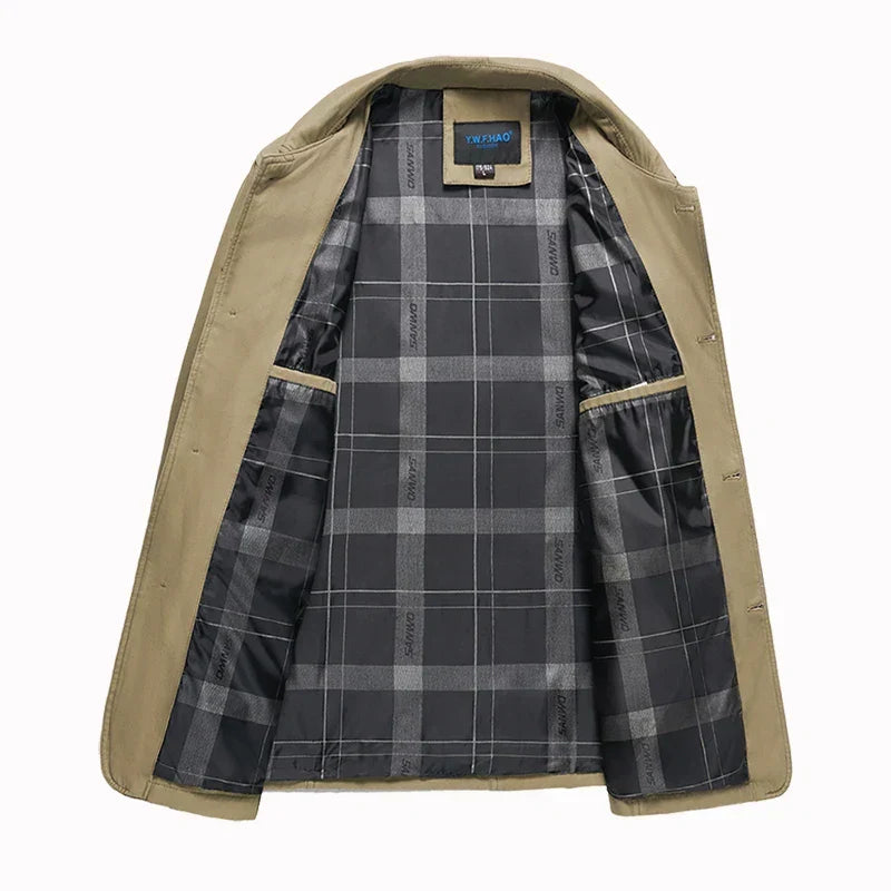 Men's Jacket | Loose Fit with Button Closure for Autumn and Spring
