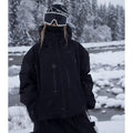 Black Ski Jacket with Windproof Hood for Men and Women | Winter Adventure