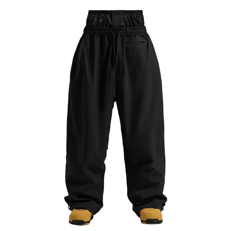 Wide Leg High Waisted Drawstring Outdoor Cargo Pants with Side Pockets for Men