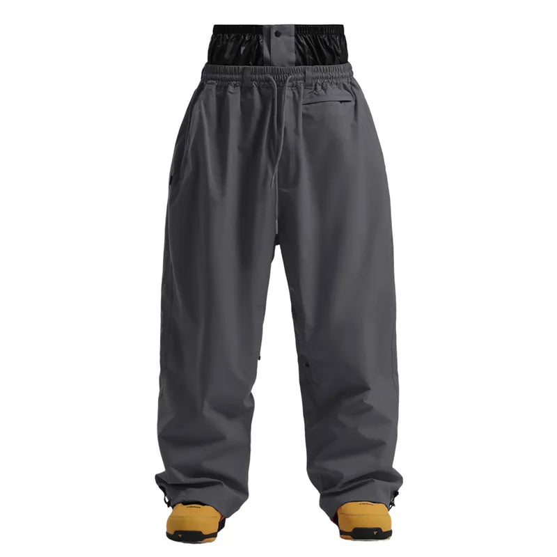 Wide Leg High Waisted Drawstring Outdoor Cargo Pants with Side Pockets for Men