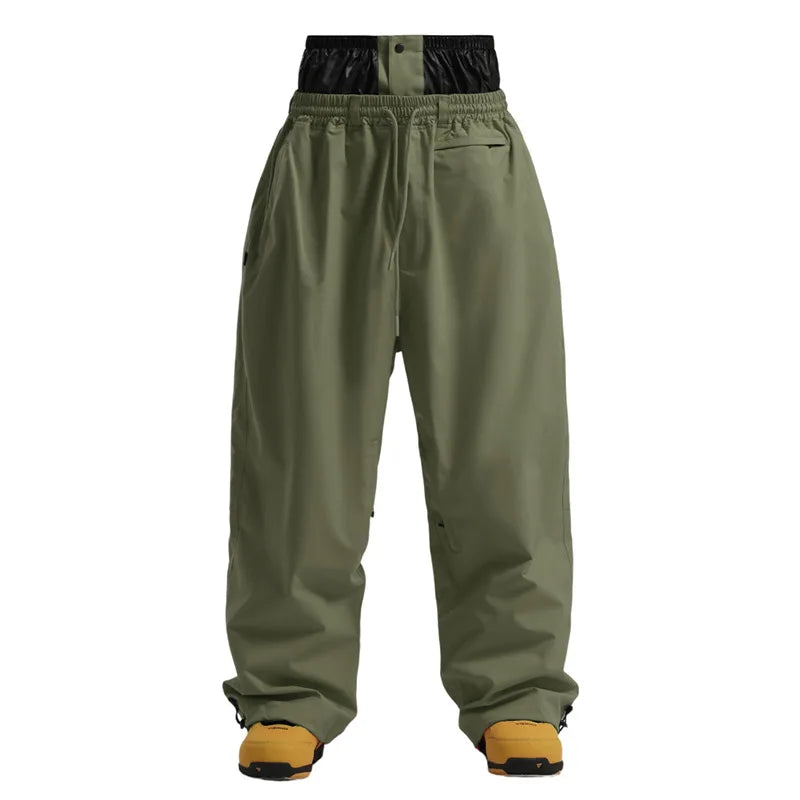 Wide Leg High Waisted Drawstring Outdoor Cargo Pants with Side Pockets for Men