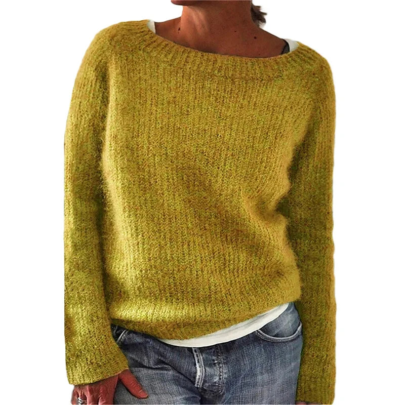 Women's Sweater | Round Neck Long Sleeve Textured
