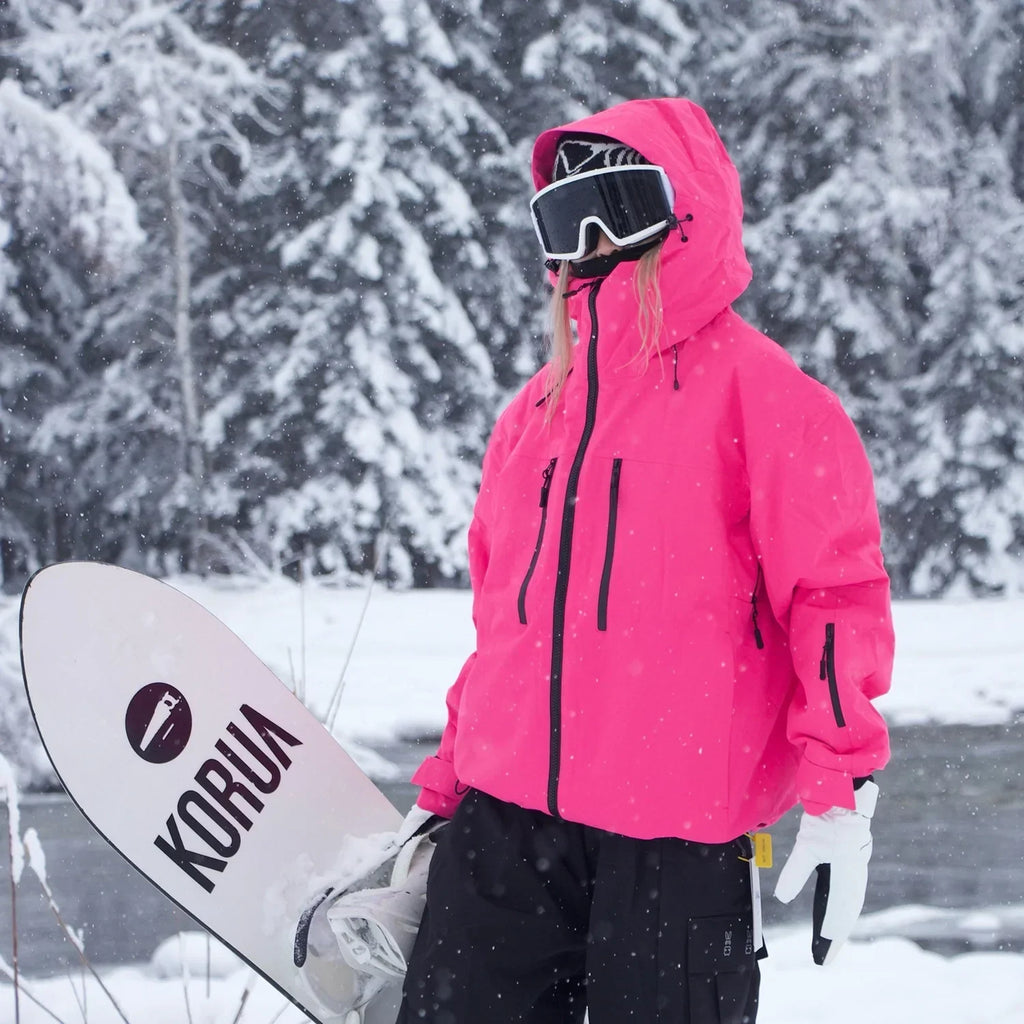 Black Ski Jacket with Windproof Hood for Men and Women | Winter Adventure
