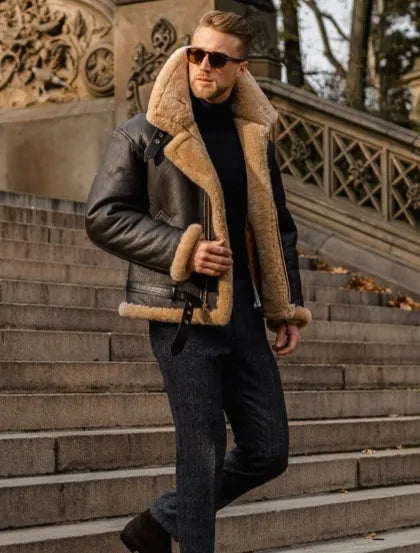 Men's Winter Jacket | Aviation Style with Zipper Closure