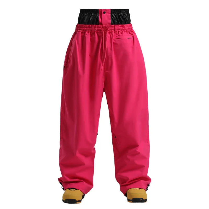 Wide Leg High Waisted Drawstring Outdoor Cargo Pants with Side Pockets for Men