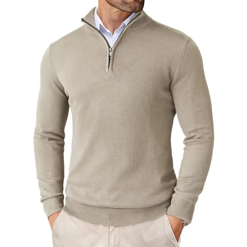 Men's Sweater | With Half-Zip Long Sleeve Casual Wear Regular Fit