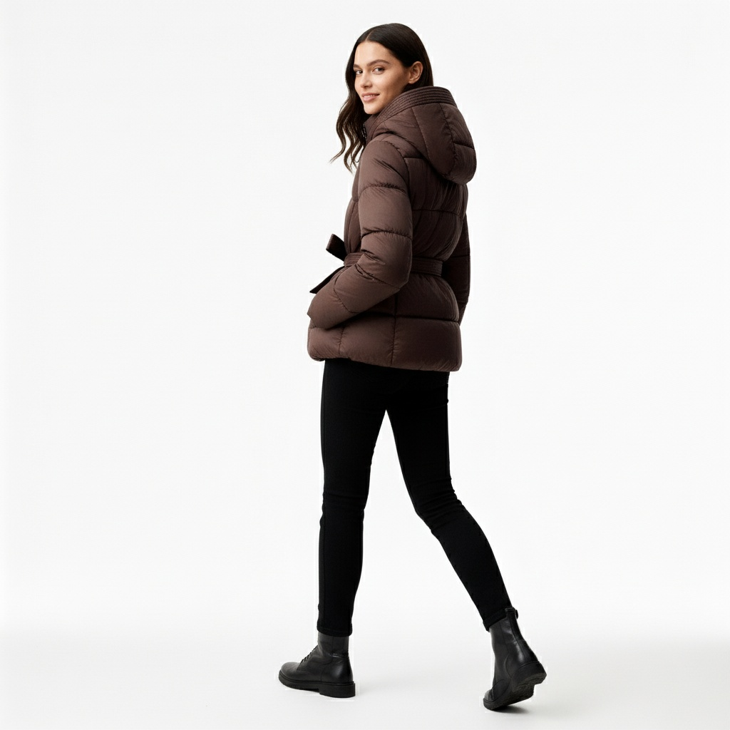 Women's Winter Coat | Quilted Belted Cut