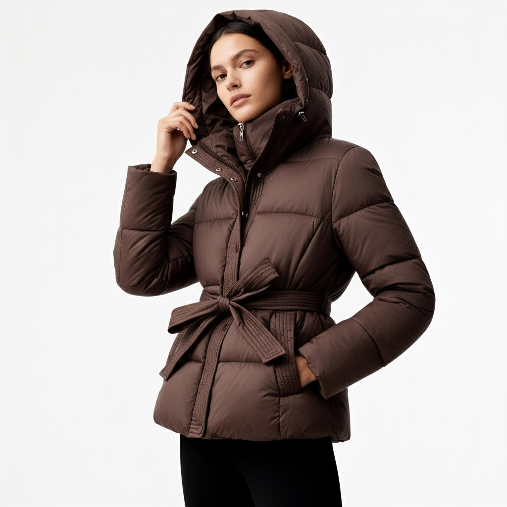 Women's Winter Coat | Quilted Belted Cut