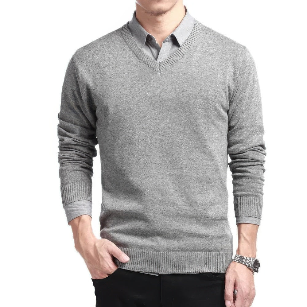 Men's Sweater | V-Neck Long Sleeve Pullover for Work and Everyday Wear